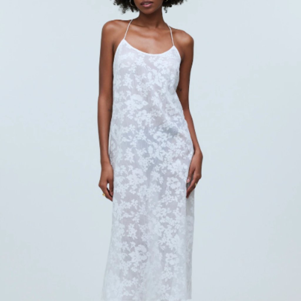 Nwt Madewell Floral Halter Cover-Up Midi Dress